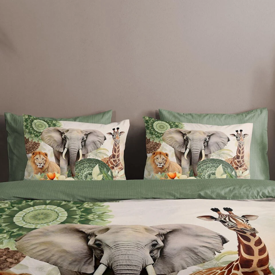 HIP Collectie Sagadar Dekbedovertrek Groen-2-persoons (200 X 200/220 Cm) 5 HIP Collectie Sagadar Dekbedovertrek Groen-2-persoons (200 X 200/220 Cm) - Afbeelding 3