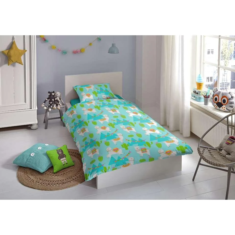 Good Morning Kinderdekbedovertrek Lara - Blauw - 140x200/220 Cm 4 Good Morning Kinderdekbedovertrek Lara - Blauw - 140x200/220 Cm - Afbeelding 2