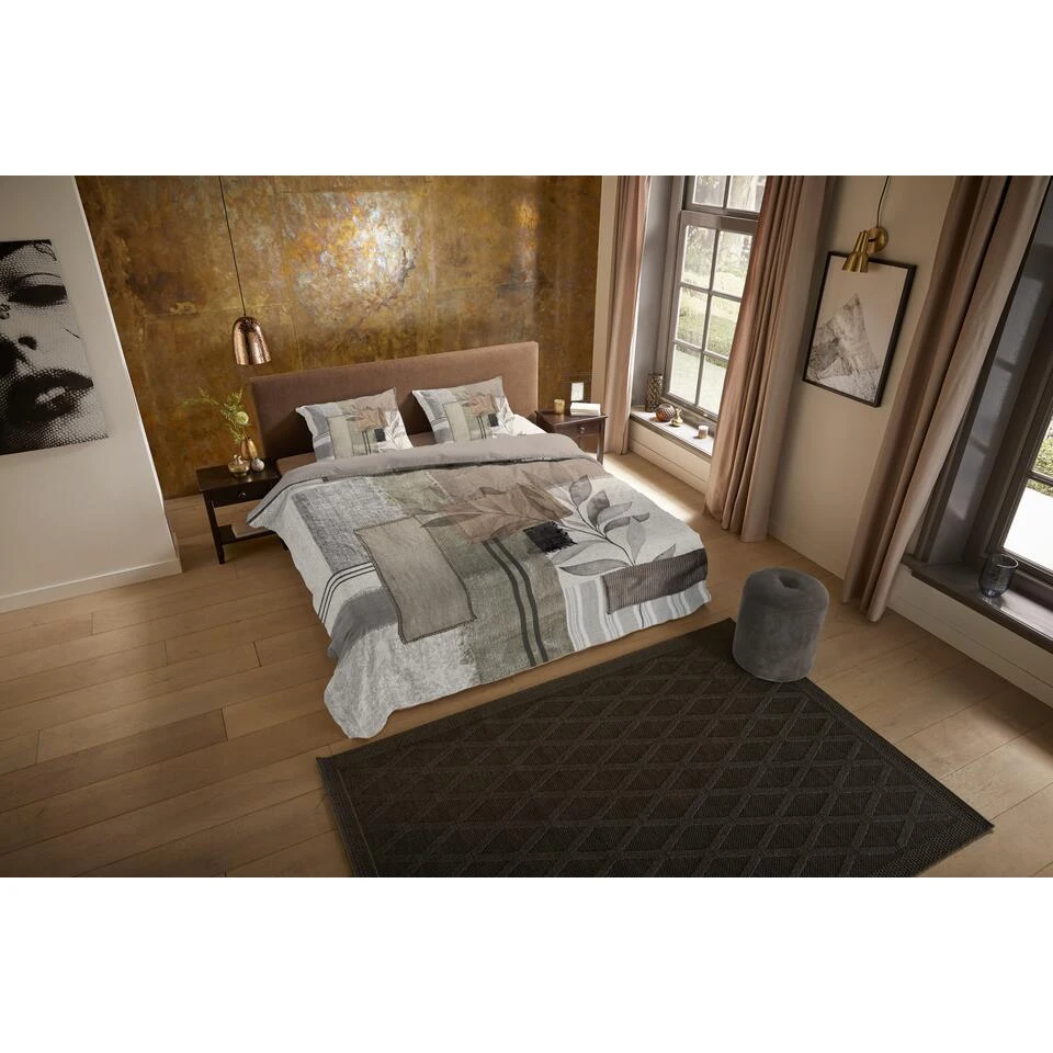 Pure Dekbedovertrek "Abstrakt/ Warm" - Zand - (200x200/220 Cm) - Microfiber 4 Pure Dekbedovertrek "Abstrakt/ Warm" - Zand - (200x200/220 Cm) - Microfiber - Afbeelding 2