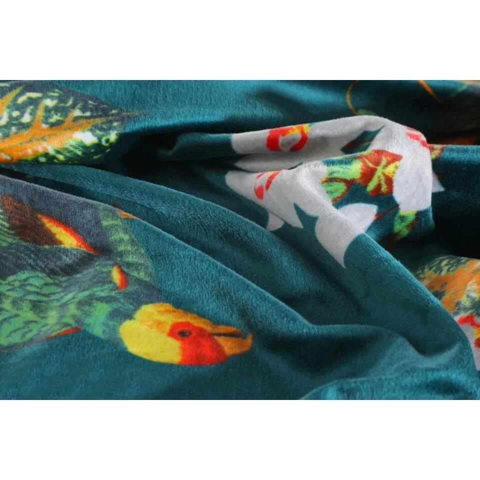 Papillon Dekbedovertrek Parrot Velvet - 200x200/220 Cm - Groen 6 Papillon Dekbedovertrek Parrot Velvet - 200x200/220 Cm - Groen - Afbeelding 4