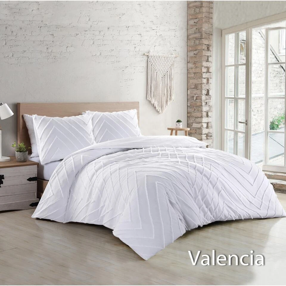 Papillon Valencia Dekbedovertrek - Tweepersoons - 200x200/220 Cm - Wit 4 Papillon Valencia Dekbedovertrek - Tweepersoons - 200x200/220 Cm - Wit - Afbeelding 2