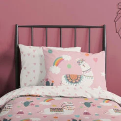 Pure Kinderdekbedovertrek "lama / Alpaca" - Roze - (140x200/220 Cm) - Microfiber -Leen Bakker Winkel 8dc98bc70d5a4fb5a314e26252cb5aa5