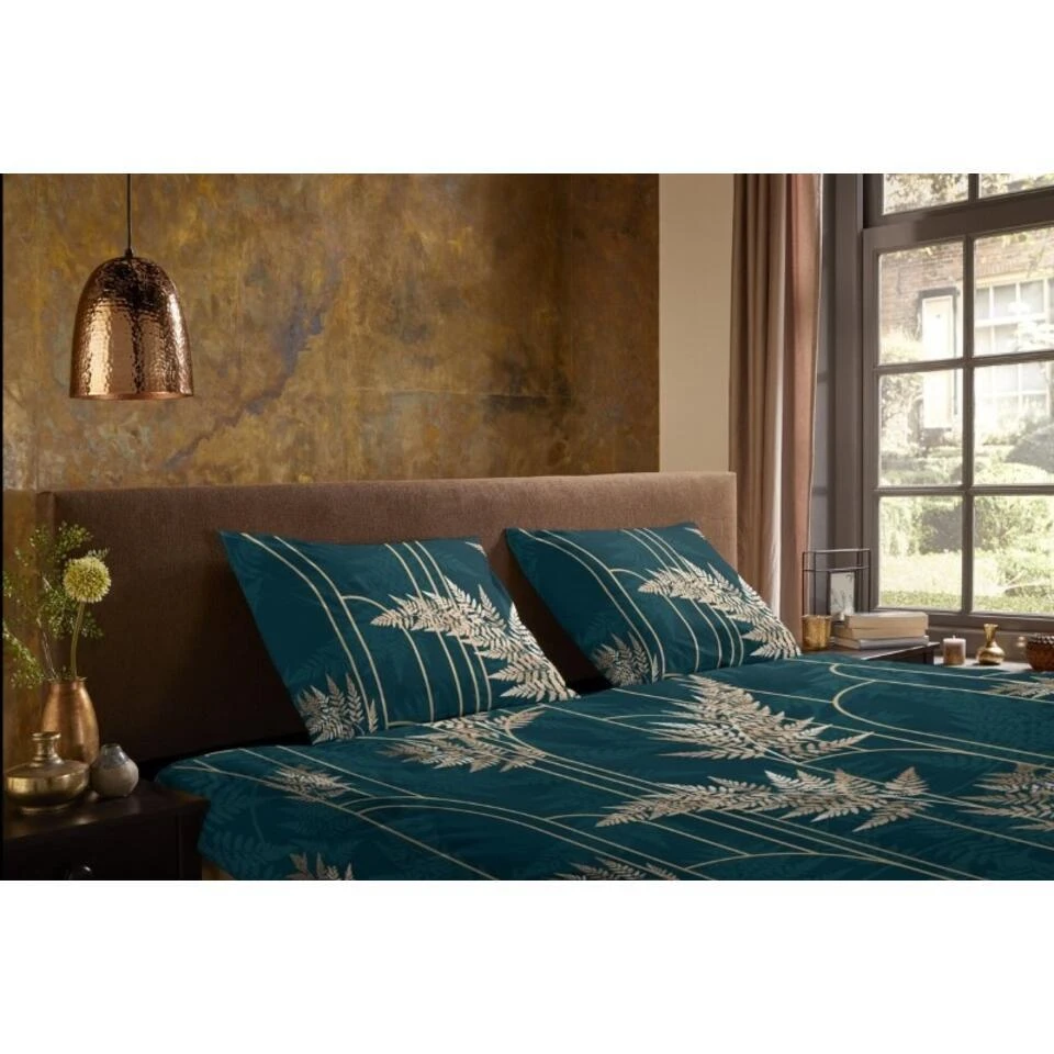 Pure Dekbedovertrek "gouden Bladeren" - Groen - (140x200/220 Cm) - Microfiber 5 Pure Dekbedovertrek "gouden Bladeren" - Groen - (140x200/220 Cm) - Microfiber - Afbeelding 3