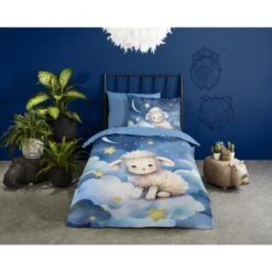 Pure Schattig Lammetje Kinderdekbedovertrek Blauw -Leen Bakker Winkel 9722d01ac4014510b0aa479e44129074