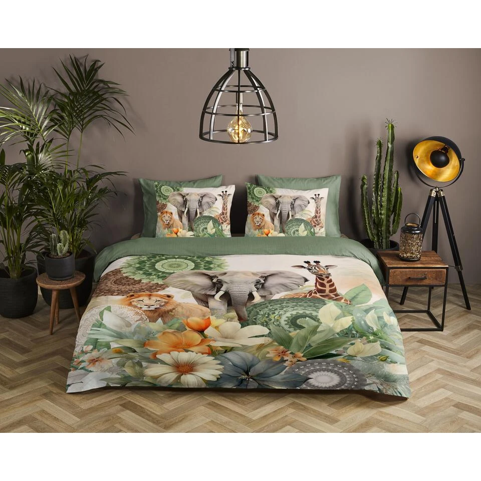 HIP Collectie Sagadar Dekbedovertrek Groen-2-persoons (200 X 200/220 Cm) 4 HIP Collectie Sagadar Dekbedovertrek Groen-2-persoons (200 X 200/220 Cm) - Afbeelding 2