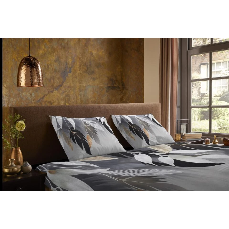 Pure Dekbedovertrek "bladeren" - Grijs - (240x200/220 Cm) - Microfiber 5 Pure Dekbedovertrek "bladeren" - Grijs - (240x200/220 Cm) - Microfiber - Afbeelding 3