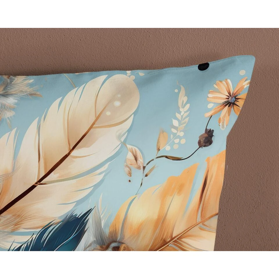 Pure Dekbedovertrek "veren/ Oosters" - Aqua - (200x200/220 Cm) - Microfiber 6 Pure Dekbedovertrek "veren/ Oosters" - Aqua - (200x200/220 Cm) - Microfiber - Afbeelding 4