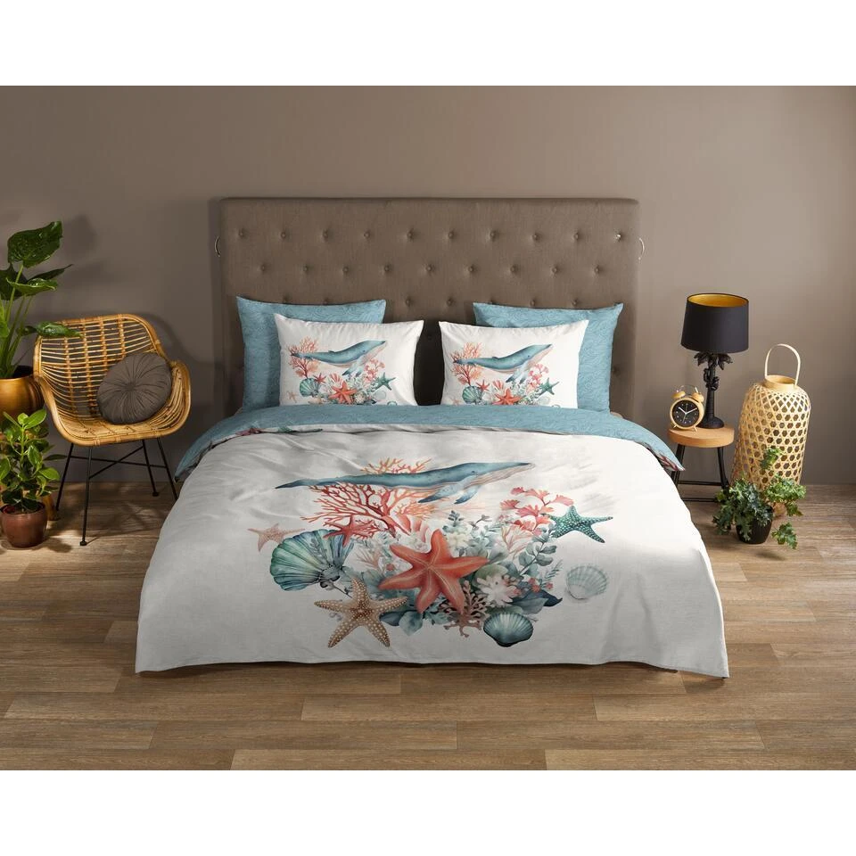 Good Morning Bultrug Walvis Dekbedovertrek Blauw-Lits-jumeaux (240 X 200/220 Cm) 4 Good Morning Bultrug Walvis Dekbedovertrek Blauw-Lits-jumeaux (240 X 200/220 Cm) - Afbeelding 2