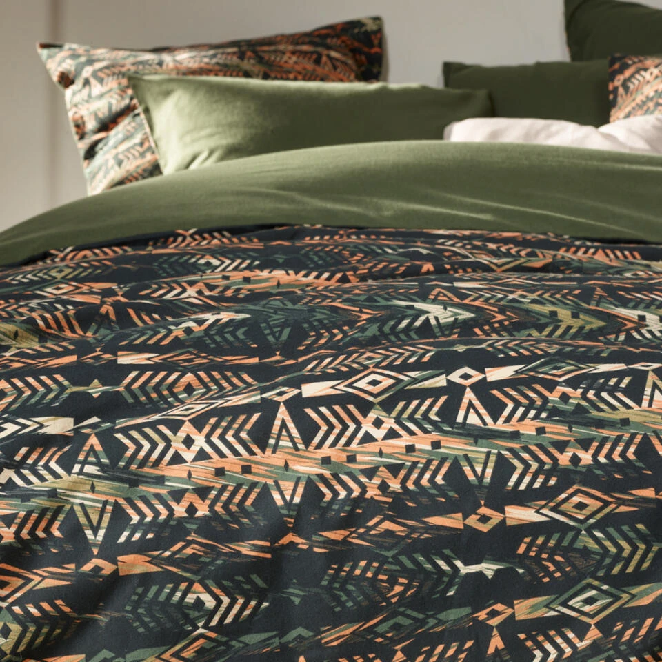 De Witte Lietaer Dekbedovertrek Rufus Khaki - 200 X 200/220 Cm - Flanel 4 De Witte Lietaer Dekbedovertrek Rufus Khaki - 200 X 200/220 Cm - Flanel - Afbeelding 2