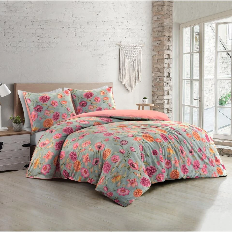 Papillon Dekbedovertrek Lauren - 200x200/220 Cm - Groen 4 Papillon Dekbedovertrek Lauren - 200x200/220 Cm - Groen - Afbeelding 2