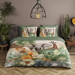 HIP Collectie Sagadar Dekbedovertrek Groen-Lits-jumeaux (240 X 200/220 Cm) -Leen Bakker Winkel bb91455f8d2a45d9b3a597be0c4b6a55 1