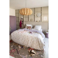 Dindi Home - Dekbedovertrek Flower Escape - 140x220 Cm - Off White / Lila -Leen Bakker Winkel c5bcd716f8a74b37a0450bfcb7a7ae43