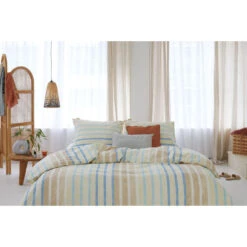Walra - Dekbedovertrek Natural Stripes - 240x220 Cm - Jade -Leen Bakker Winkel ca15e444584a49e4a04e2c163c3b61ab
