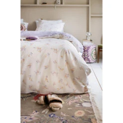 Dindi Home - Dekbedovertrek Flower Escape - 140x220 Cm - Off White / Lila -Leen Bakker Winkel ca4e7a72f95c4f82b07b0c614f363c2e
