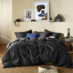 Moodit Dekbedovertrek Basil Black - Hotelmaat - 260 X 240 Cm - Katoen -Leen Bakker Winkel cda703e252554e58ab6b313c76271235