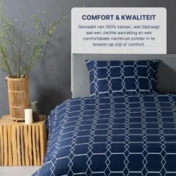 Ten Cate Katoenen Dekbedovertrek - 240x200/220 Cm - Graphic Navy -Leen Bakker Winkel d0ca5989a3b74639aabc127686dc039b