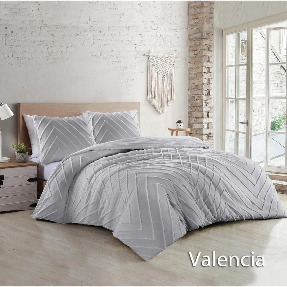 Papillon Valencia Dekbedovertrek - Eenpersoons - 140x200/220 Cm - Grijs 4 Papillon Valencia Dekbedovertrek - Eenpersoons - 140x200/220 Cm - Grijs - Afbeelding 2