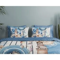 HIP Collectie Vuurtoren Dekbedovertrek Blauw-Lits-jumeaux (240 X 200/220 Cm) -Leen Bakker Winkel dbb8779e425a4cbd9dd35a982e5526fa 1
