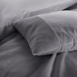Zavelo DeLuxe Waffle Dekbedovertrek Antraciet-Lits-jumeaux (240 X 200/220 Cm) -Leen Bakker Winkel de0805d4bc314f89a7414ce438b434ef