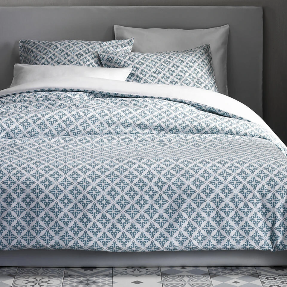 De Witte Lietaer Dekbedovertrek Katoen Satijn Azulejos - 240 X 220 Cm 4 De Witte Lietaer Dekbedovertrek Katoen Satijn Azulejos - 240 X 220 Cm - Afbeelding 2
