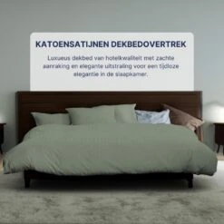 Ten Cate 100% Katoensatijnen Lits-jumeaux Dekbedovertrek - 240x200/220 - Groen -Leen Bakker Winkel df4d96966d8b4fb480a8fd3fc268d028