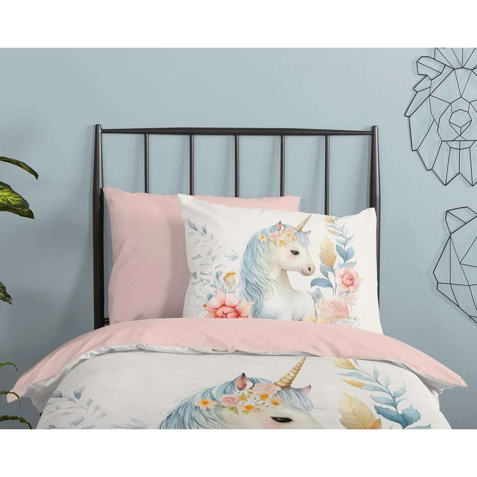 Pure Kinderdekbedovertrek "eenhoorn" - Wit - (140x200/220 Cm) - Microfiber 5 Pure Kinderdekbedovertrek "eenhoorn" - Wit - (140x200/220 Cm) - Microfiber - Afbeelding 3