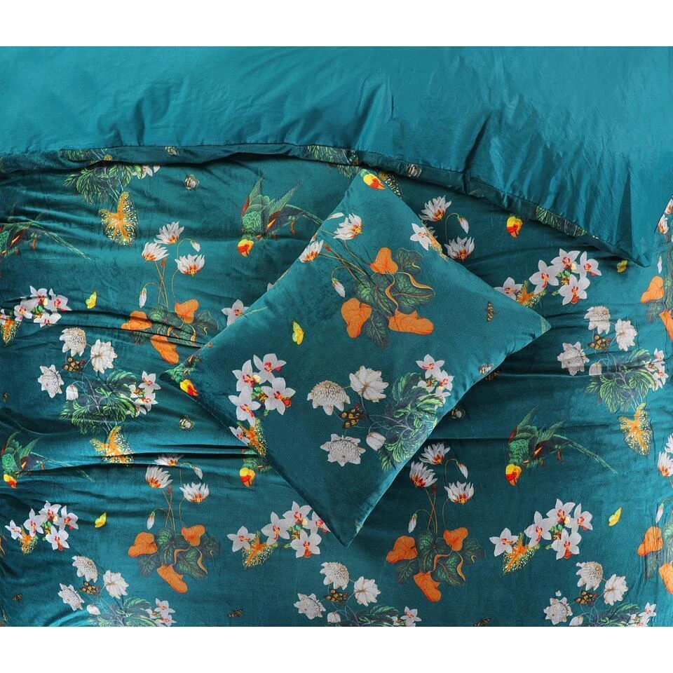Papillon Dekbedovertrek Parrot Velvet - 240x200/220 Cm - Groen 5 Papillon Dekbedovertrek Parrot Velvet - 240x200/220 Cm - Groen - Afbeelding 3