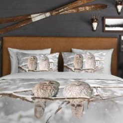 Good Morning Sneeuwuilen Flanel Dekbedovertrek Grijs-1-persoons (140 X 200/22... -Leen Bakker Winkel ef19f52e0fc84101aec397e7d09825ae