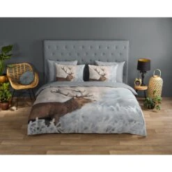 Good Morning Edelhert Dekbedovertrek Grijs-Lits-jumeaux (240 X 200/220 Cm) -Leen Bakker Winkel f217bab968224780b5ccf232856e8a30
