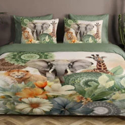 HIP Collectie Sagadar Dekbedovertrek Groen-Lits-jumeaux (240 X 200/220 Cm) -Leen Bakker Winkel f7a71dfb63184188bed133a286a6349a 1