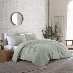 Day Dream Uni Katoen - Dekbedovertrek - Tweepersoons - 200x200/220 - Lichtgroen -Leen Bakker Winkel fe7ddc71aa234d5da43563054d22d91a