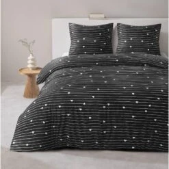 Dekbedovertrek Milou - Zwart/wit - 200x220 Cm -Leen Bakker Winkel sf 31106416 9050