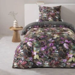 Dekbedovertrek Isabel - Antraciet - 140x200/220 Cm -Leen Bakker Winkel sf 31106424 9050