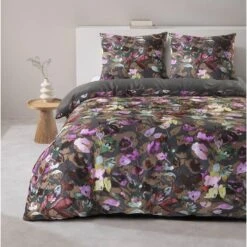 Dekbedovertrek Isabel - Antraciet - 200x200/220 Cm -Leen Bakker Winkel sf 31106425 9050