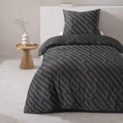 Dekbedovertrek Lissabon - Zwart - 140x200/220 Cm -Leen Bakker Winkel sf 31106427 9050