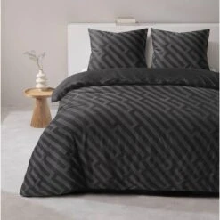 Dekbedovertrek Lissabon - Zwart - 200x200/220 Cm -Leen Bakker Winkel sf 31106428 9050
