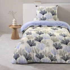 Dekbedovertrek Boaz - Wit/blauw - 140x220 Cm -Leen Bakker Winkel sf 31106446 9050