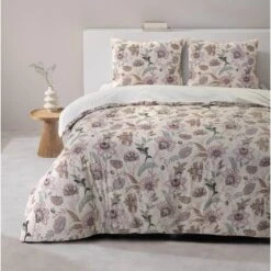Dekbedovertrek Lina - Beige/roze - 200x200/220 Cm -Leen Bakker Winkel sf 31106465 9050
